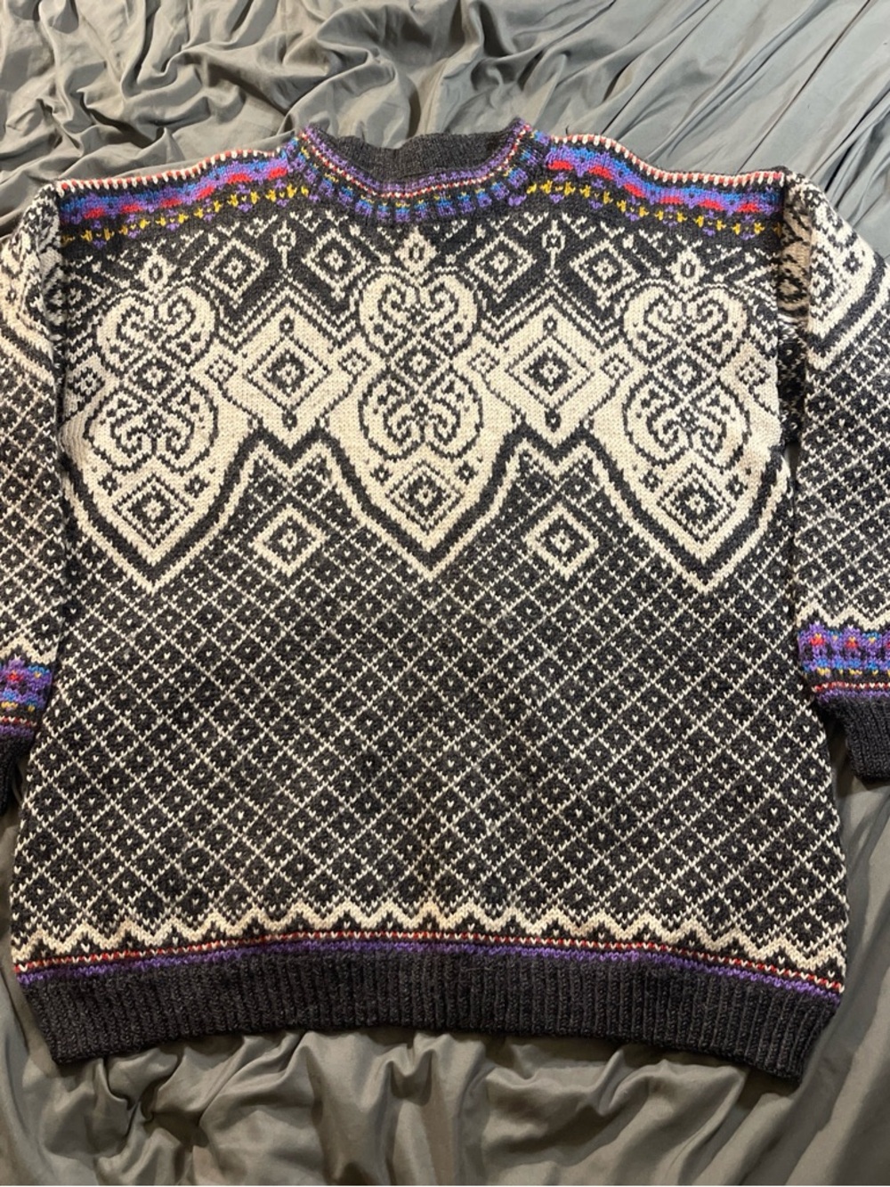 DALE OF NORWAY VINTAGE MENS SWEATER PULLOVER size L LARGE CABLE MERINO